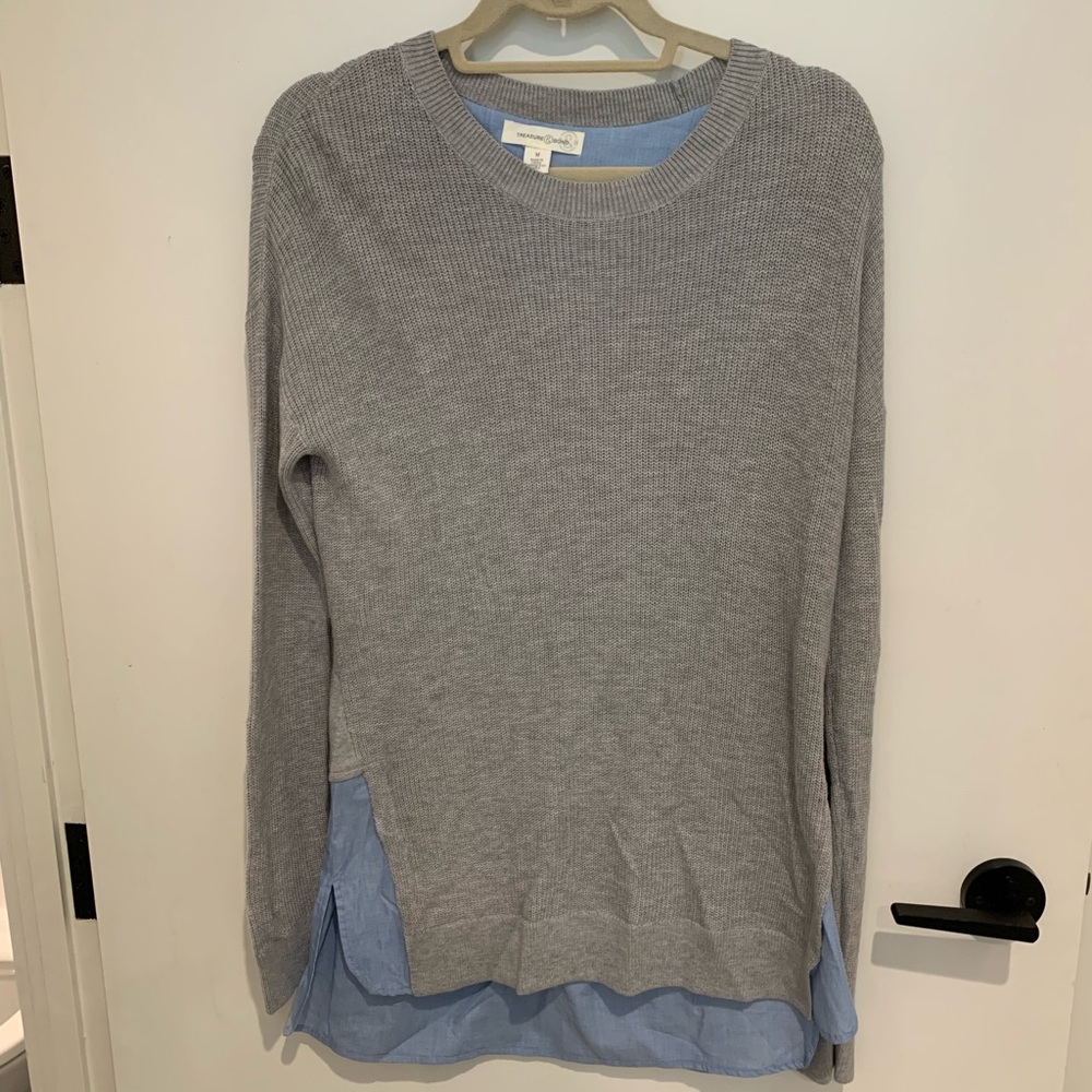Treasure & Bond Knit to woven top